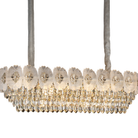 Lustre en cristal floral de style français luxueux, idéal pour les villas, les salles de banquet et les halls d'hôtels