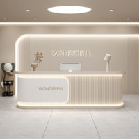 Comptoir de réception moderne et minimaliste en bois pour salon de beauté, bar, entreprise, hôtel, magasin de vêtements, caisse enregistreuse, utilisation en centre commercial