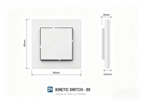 Interrupteur sans fil cinétique 2 gangs 80*80mm, à bouton poussoir, compatible variateur D10, 120-240V RF433 WiFi