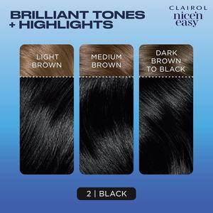 Crème colorante permanente pour cheveux <span class=keywords><strong>Clairol</strong></span> Nice'n Easy 2 Noir, lot de 3, fabriqué en Chine - Product Image 5