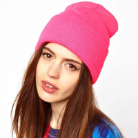Casquette d'hiver personnalisée avec logo, chaude, douce, style hip-hop, décontractée, en acrylique, bonnets tricotés pour fille