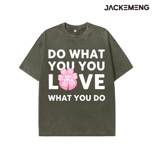 T-shirt Oversize in Cotone Lavato Morbido con Stampa Floreale e Citazione a Tema Cibo 'Do What You Love Life' Stile Retrò Casual Magazzino USA - Product Image 6