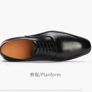 Chaussures Oxford en cuir noir pour hommes, à lacets, en cuir de veau pleine fleur italien, semelle en caoutchouc antidérapante, pour occasions formelles, affaires, mariage - Product Image 4