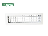 Grille de ventilation linéaire double ligne commerciale en aluminium avec clip à ressort dissimulé pour centres commerciaux, hôpitaux, écoles et systèmes de climatisation