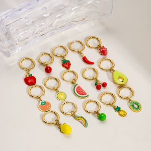 <span class=keywords><strong>Pendientes</strong></span> de fruta de acero inoxidable, moda, melocotón, sandía, melocotón, <span class=keywords><strong>Mango</strong></span>, <span class=keywords><strong>aro</strong></span> antiguo, <span class=keywords><strong>pendientes</strong></span> Huggie, joyería para mujer - Product Image 2