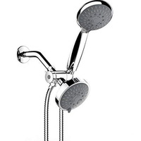 Pommeau de Douche Portable et Douchette Pluie Haute Pression 5 Fonctions, Système de Douche Double 2-en-1 avec Tête de Douche de 4 Pouces en Acier Inoxydable
