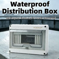 Boîtier de distribution électrique extérieur étanche IP65 en plastique ABS PC, série HT, 8 voies, pour panneau de commutation MCB