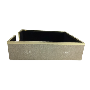 Luxury Travel Jewelry Organizer Faux Shagreen Wood Velvet <b>Cardboard</b> <b>Boxes</b> for Necklace and Ring <b>Storage</b> Gift Idea - Product Image 3