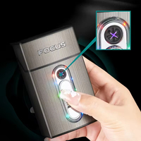 Étui à cigarettes rechargeable avec briquet à arc intégré, briquets intégrés et boîte à cigarettes, fabricant en gros