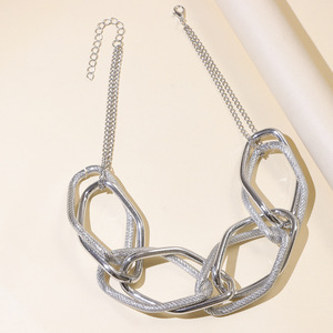 Collar Geométrico Cuadrado Negro de Aleación de Zinc, Estilo Punk, para Fiestas, Cadenas de Moda - Product Image 4