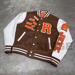 Custom 3D Chenille Embroidery Logo High Quality <b>Baseball</b> <b>Jackets</b> <b>for</b> <b>Men</b> Streetwear Casual <b>Men's</b> Oversized Varsity <b>Jackets</b> - Product Image 3