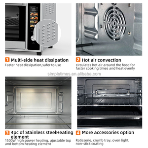 <span class=keywords><strong>Horno</strong></span> Tostador Eléctrico de Convección de 35L, Carcasa de Acero Inoxidable, Control Digital, Pantalla a Color, Uso Doméstico, para Hornear y Tostar - Product Image 3