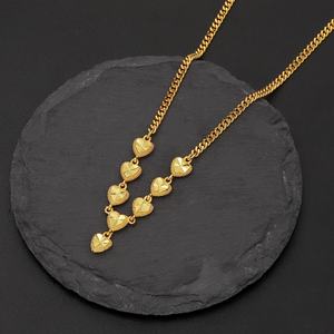 Collar de Cobre Chapado en Oro de 24K para Mujer, Cadena con Corazón, Cadena Cubana, Marca Jxx Fashion - Product Image 3