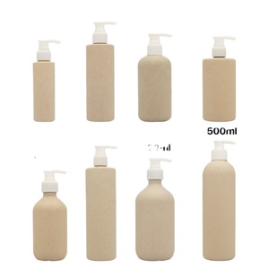 Natural Material Wheat Straw Beige Lotion Pump Bottle Shampoo Skin Care Serum <b>Face</b> Mask Cosmetic Packaging Biodegradable Plastic - Product Image 3