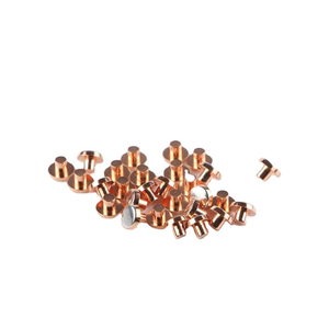 Rivet de contact en cuivre massif, rivet double en cuivre, rivet métallique triple - Product Image 1