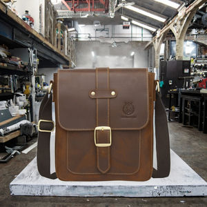 SCHLATUM, bolso de mensajero de un solo hombro Retro duradero de alta calidad, estilo de moda británico, portátil de cuero genuino Vintage - Product Image 3