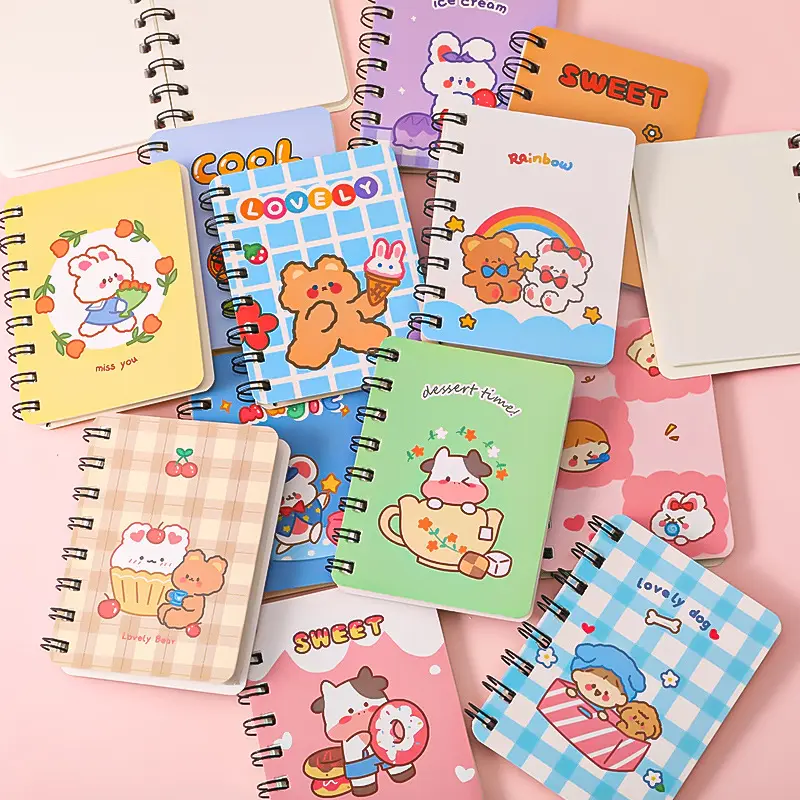 Bambini cute kawaii cartoon A7 pocket diary quaderni portatili a spirale