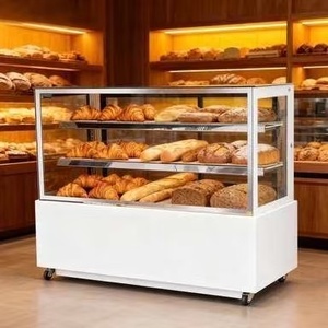 Refrigerador de exhibició<span class=keywords><strong>n</strong></span> de pasteles de ángulo recto de alta calidad, gabinete de agua fría comercial, con vidrio, para panadería, pastelería, tienda de postres - Product Image 1