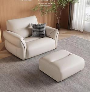 Canapé-lit moderne en cuir PU écologique pour surfaces de contact, avec base éclairée et accoudoirs rembourrés pour salon - Product Image 2