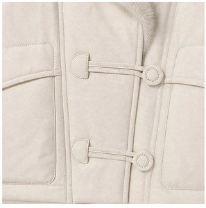 Nueva Chaqueta de Plumón con Ribete de Piel de Visón para Otoño e Invierno, Chaqueta Corta Ajustada y Acolchada para Mujer, para Uso Diario - Product Image 4
