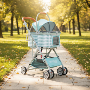 <span class=keywords><strong>Poussette</strong></span> de luxe pliable à 4 roues <span class=keywords><strong>pour</strong></span> animaux de compagnie avec panier amovible <span class=keywords><strong>pour</strong></span> petits chiens et chats, chariot grande capacité - Product Image 1