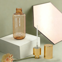 Flacon pulvérisateur PET transparent doré personnalisé de 150 ml avec pompe pour sérum, lotion, cosmétiques de luxe et parfums d'intérieur – Vente en gros