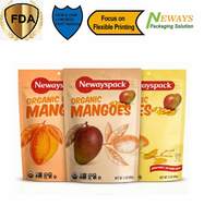 Emballage alimentaire authentifié par la FDA, en-cas de fruits secs, impression personnalisée flexible, sachet debout en plastique avec fermeture éclair