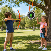 Ensemble d'arc et de flèches lumineux LED, kit de tir à l'arc avec flèches à ventouse, grande cible, carquois détachable, jeu de tir pour enfants, cadeau