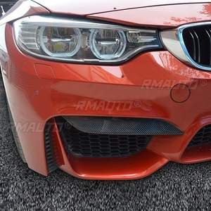 2 pièces pour BMW F80 M3 F82 F83 M4 2014-2019, lames de pare-chocs avant en fibre de carbone véritable, ailerons avant, garnitures de phares antibrouillard - Product Image 3