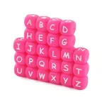 <span class=keywords><strong>Perles</strong></span> en silicone de haute qualité sans BPA, couleur unie, 12 mm, <span class=keywords><strong>carrées</strong></span>, lettres anglaises, en vrac, pour la dentition et le bricolage - Product Image 3