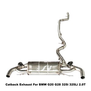 Système d'échappement Catback Vortex SS304 à valves pour BMW Série 3 G20 G28 325i 325Li B48 2.0T 2020-2025, double sortie, système de modification Bolt-On - Product Image 1