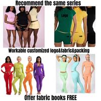 Ensemble de vêtements de sport sur mesure OEM pour femmes, veste à capuche en tricot uni et pantalon long, survêtement décontracté, Ropa De Mujer