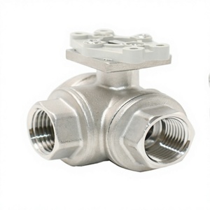 Vanne à boisseau sphérique électrique en acier inoxydable 3 voies type L/T avec indicateur lumineux marche/arrêt pour l'huile et le <span class=keywords><strong>gaz</strong></span> - Product Image 5