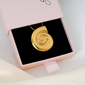 304 316 Gold plated spiral pendant Spiral pendant <b>necklace</b> <b>chain</b> Minimalist gold pendant <b>necklace</b> Unisex gold pendant <b>necklace</b> - Product Image 4
