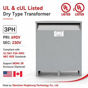 Transformador Trifásico de Baixa Tensão 690V para 230V 50kVA 75kVA 112.5kVA Tipo Seco Industrial para Mineração e Equipamentos Pesados com UL CUL