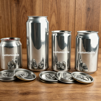 Canette en aluminium vide pour boissons, recyclable, en métal, vente en gros, logo personnalisé