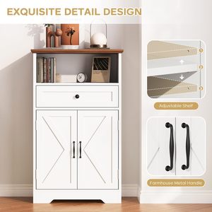 SENYU 2026 Farmhouse Dining <b>Room</b> <b>Wooden</b> Sideboard Buffet <b>Cabinet</b> with 2-Door 2-Drawer Pantry Storage <b>Cabinet</b> <b>for</b> <b>Living</b> <b>Room</b> - Product Image 4
