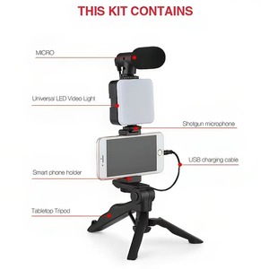 <span class=keywords><strong>5</strong></span> trong 1 AY-49 Bộ mini linh hoạt chuyên nghiệp Selfie Stick điện thoại di động máy ảnh đứng Tripod với Microphone thiết bị video kit - Product Image 5