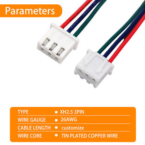 Rangkaian Kabel Konektor XH2.5mm Pitch 3P Kustom dengan Kabel Harness di Kedua Ujungnya - Product Image 4