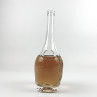 Bouteilles de vodka à col long de 375 ml, 700 ml, 750 ml, 1000 ml, prix d'usine, bouteilles de liqueur en verre, vente en gros, OEM, bouteilles en verre gravées