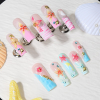 Faux ongles à presser en acrylique, style français, courts, naturels, 24 pièces, fabriqués à la machine et semi-artisanaux, vente en gros