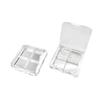 Hersteller-Lagerbestand: Volltransparente quadratische Vierfarben-Lidschattenbox, DIY Vierfach-Lippenstift-Probenbox aus Kunststoff