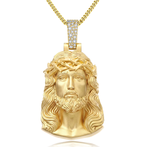 Collier de baptême avec pendentif du Seigneur Jésus plaqué or 14 carats pour homme, chaîne de 24 pouces, bijoux religieux chrétiens pour la prière, cadeau de Pâques - Product Image 1