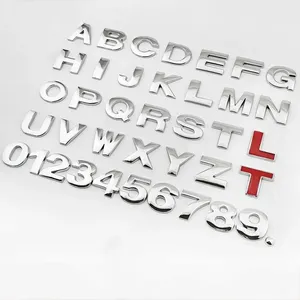 car mark letter word number logo sticker metal body cover front rear decoration auto styling accessories kit mouldings