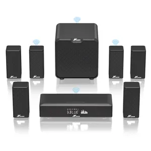 7.1 Channel Surround Sound Home Audio Theatre System for TV, USB, OPT, RCA, 8 Inch Active Subwoofer, 6PCS Surround Speakers