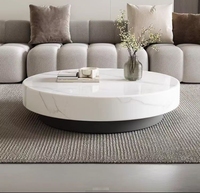 Table basse STG moderne de style européen et américain, personnalisable, sculptée à la main, en marbre naturel, multifonctionnelle et écologique