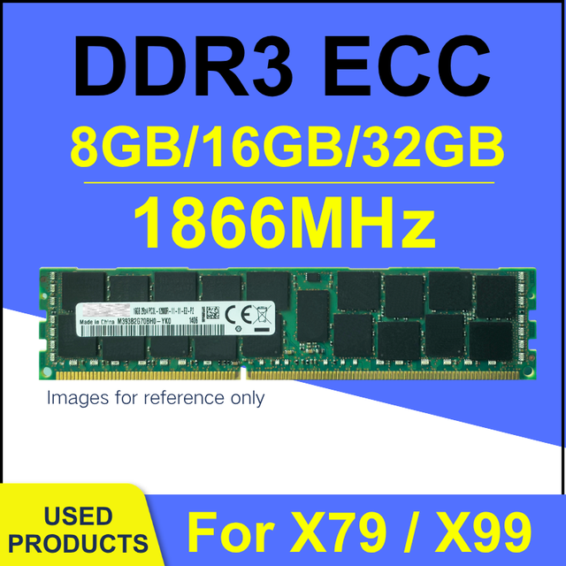 Used Desktop ECC DDR3 1866MHz 8GB 16GB 32GB RDIMM LRDIMM RAM for PC X99 X79 Server Memory Modules DDR3 RAM