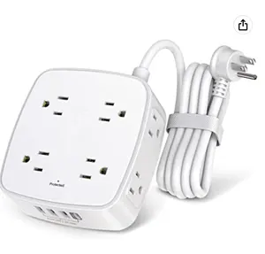 Surge Protector Power Strip - 8 Widely Outlets with 4 USB Charging Ports Desk USB c Charge Station used in Home and office