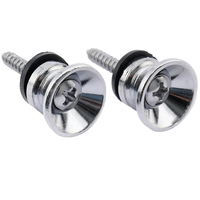 Boutons de sangle en métal chromé, embouts métalliques, têtes plates, verrous de sangle pour guitare folk, guitare électrique, basse