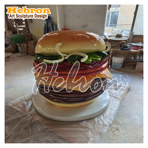 Escultura de Fibra de Vidrio y Resina de Hamburguesa y Papas Fritas Grandes para Decoración de Restaurantes, Entrada de KFC y <span class=keywords><strong>McDonald</strong></span>'<span class=keywords><strong>s</strong></span>, Interior, Exterior, Jardín - Product Image 2